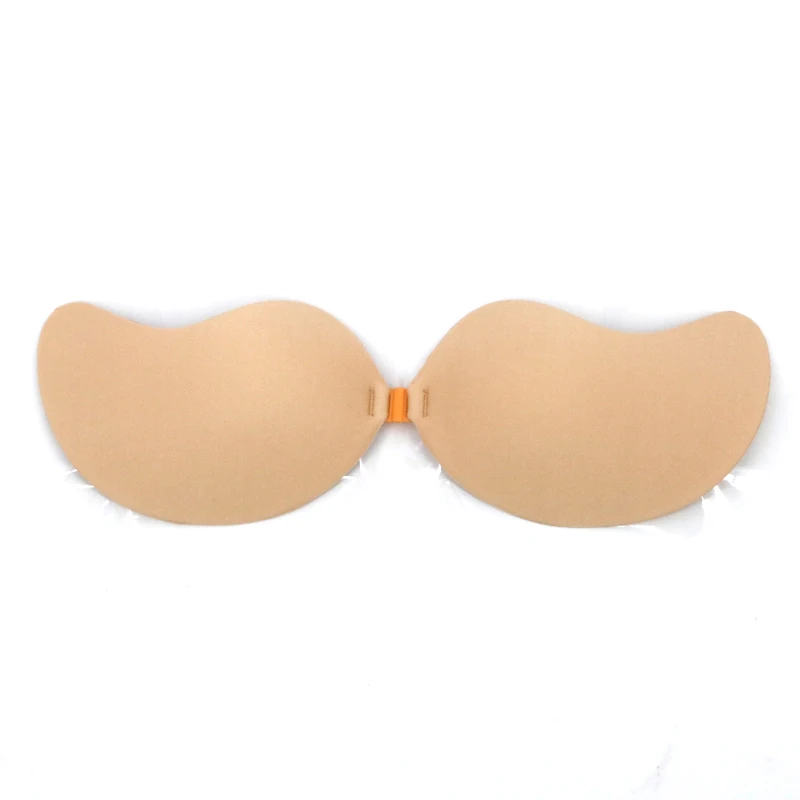 Women Party Backless Nipple Cover Silicone Bra  Mango Shape Silicone Glue Front Closure Invisible Strapless Adhesive Bra