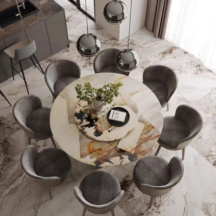 NOVA Durable And Environmentally Friendly Round Honeycomb Board Large Dining Table 8-Seater Commercial Dining Table
