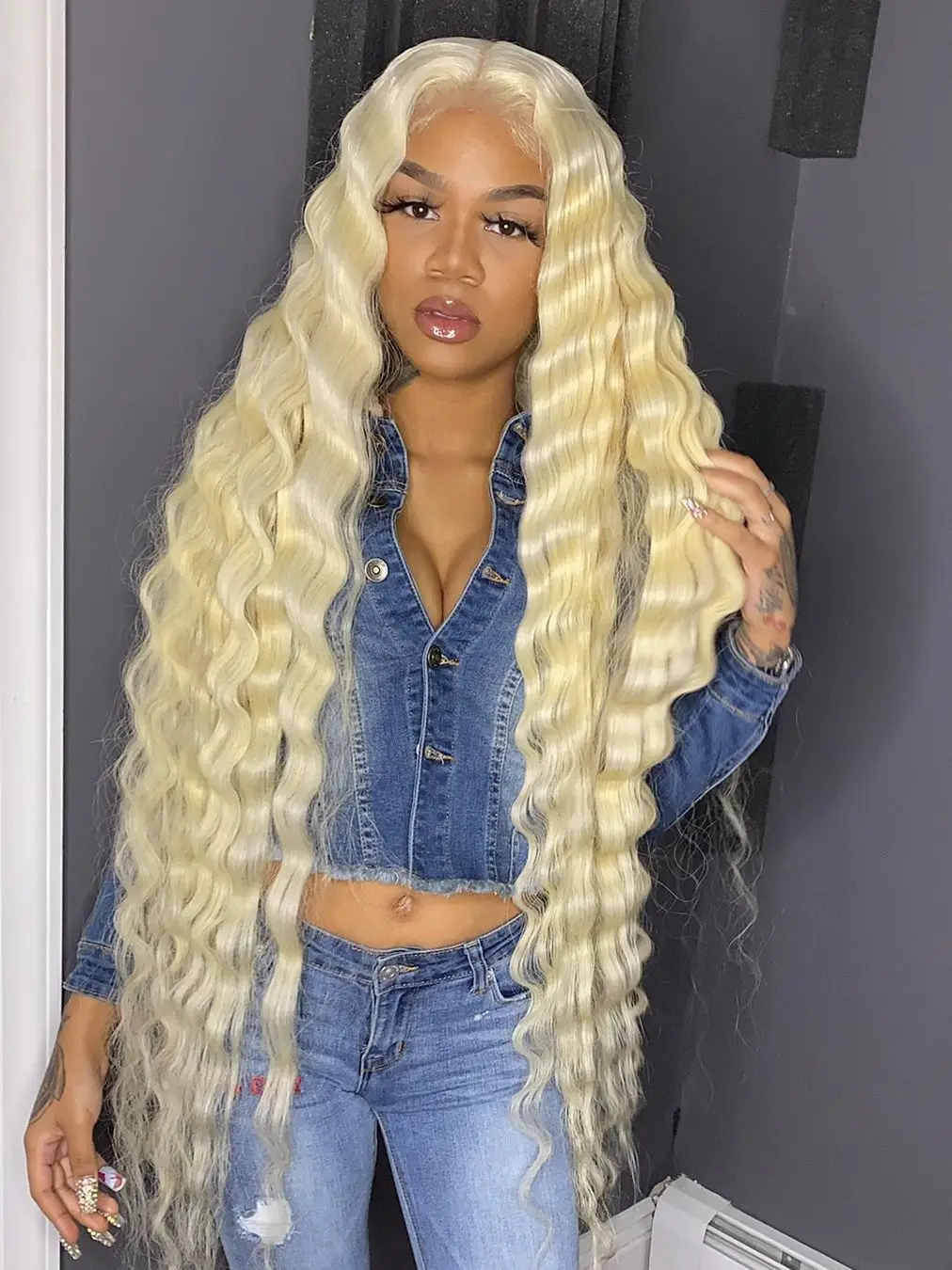 360 Lace Frontal Wigs Curly Human Hair Wigs Remy Brazilian Deep Wave Lace Front Wig for Black Women