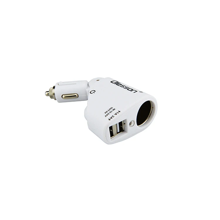 Olesson 1351 120W 3.1A Dual USB Car Charger with rubber coat 12-24V USB Car Charge Adapter