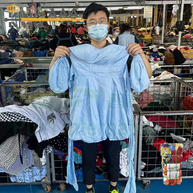 Гуанчжоу Подержанная одежда модные платья хлопок подержанная платье тюки