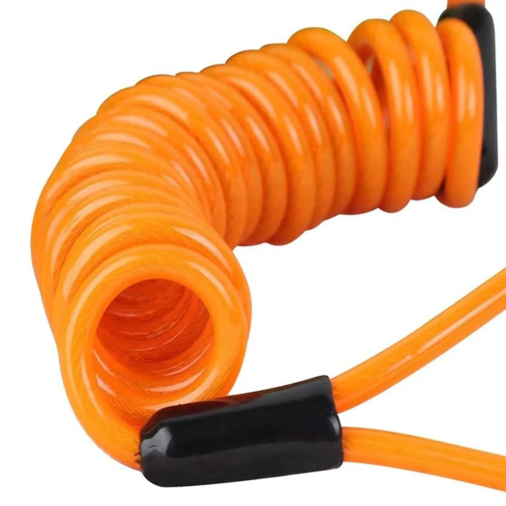 Security Anti Theft Motorbike Scooter Alarm Disc Lock Cable Lanyard With Carabiners Stage Bike Bicycle Spring Reminder Rope Wire