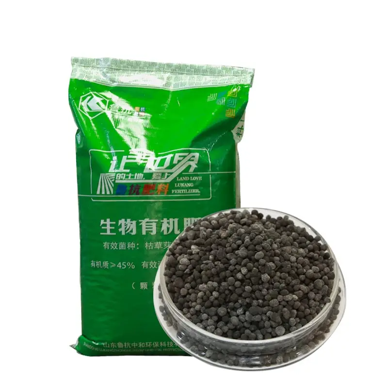 Lukang Fertilizantes Agricolas Fermented Biological Fertilizer Agriculture Black Granular Bio Organic Fertilizer