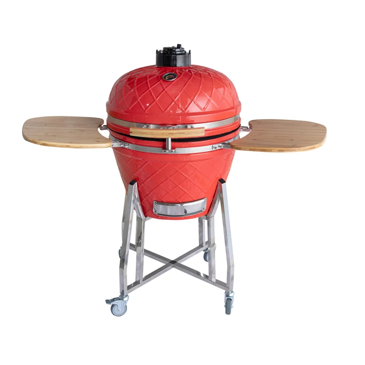 24 Inch Xxl Kamado Classic Bbq Ceramic Egg Shaped Charcoal Red Bbq Grill Smoker