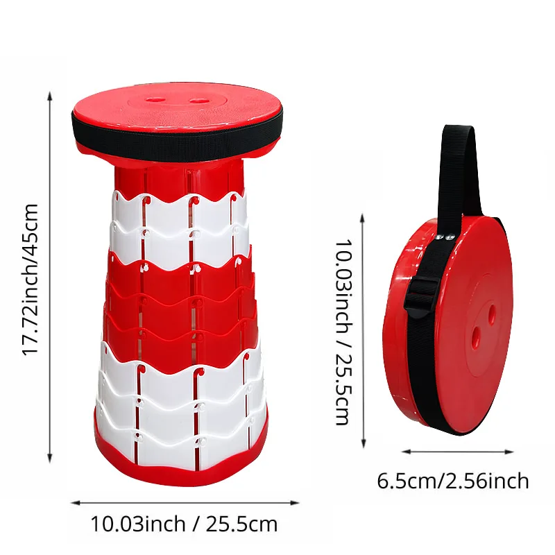 2021 New Retractable Stool Folding Stool Lightweight  Sturdy with Load Capacity 400lbs Portable Collapsible telescopic Stool