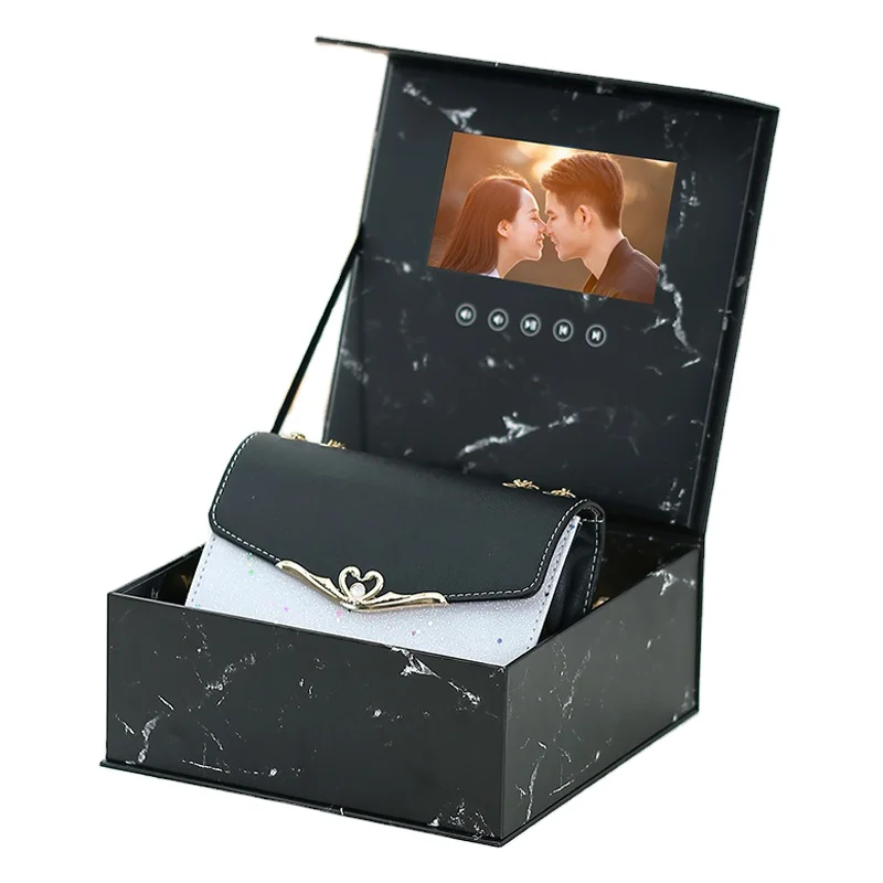 China wholesale 7 inch lcd screen video gift box paper material for flower packaging