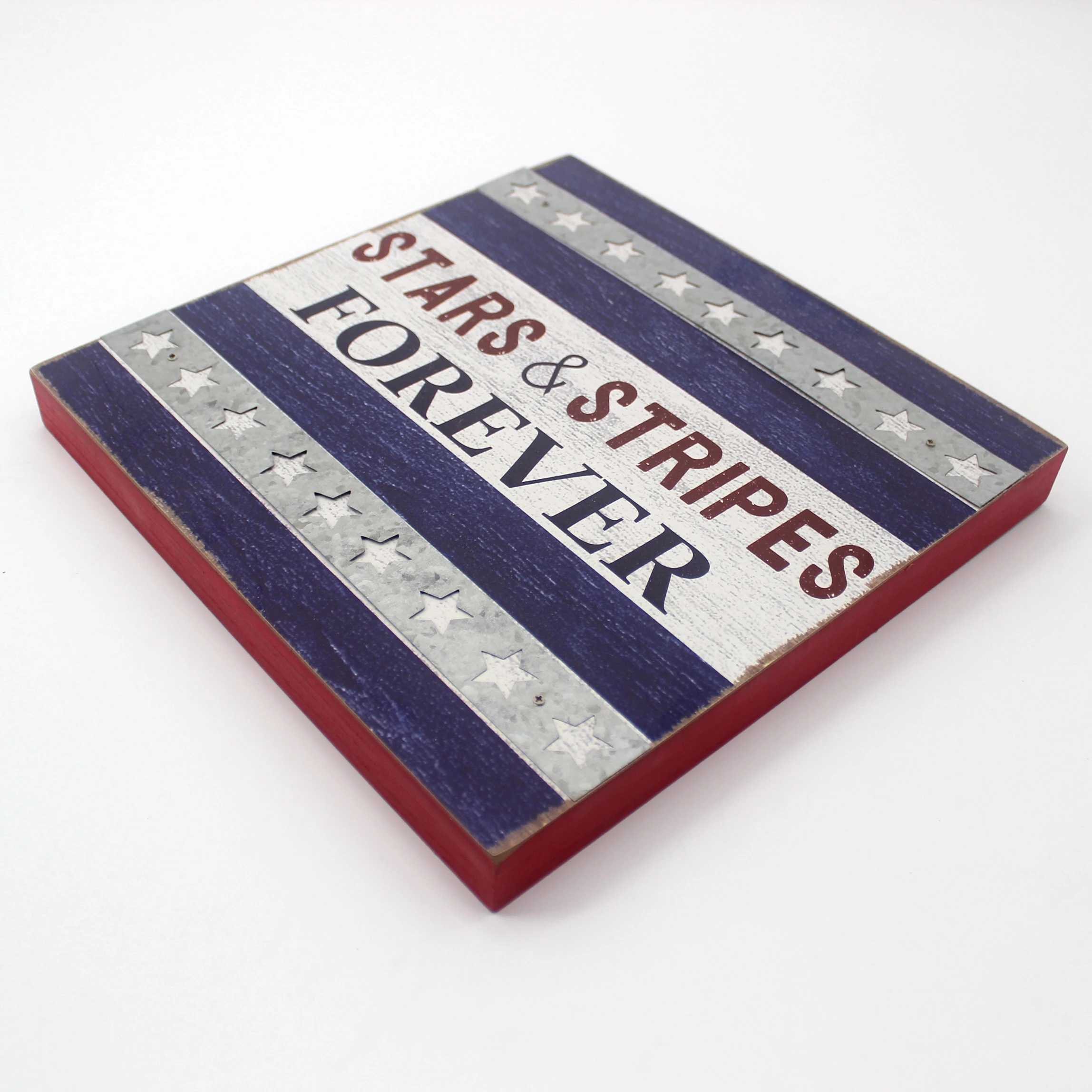 
Stars & Stripes Forever wholesale mdf wall mounted wooden sign wall decor mdf 