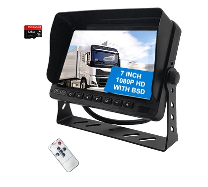 1080P AHD Monitor 24v Agricultural machinery logistics truck School bus Forklift 7 inch LCD car monitor