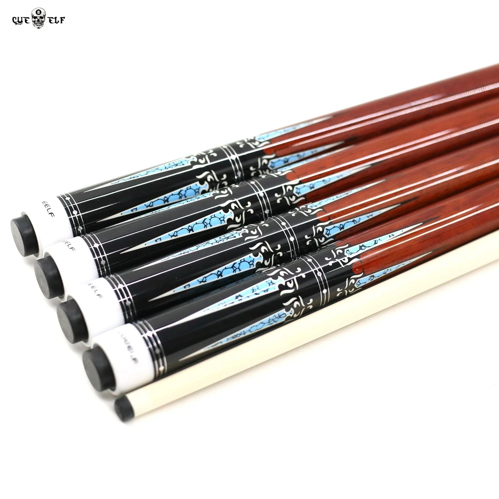 Cueelf 520g 530g regas wood carom cue with double shaft decal pool cue