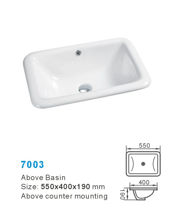 Ceramic Restroom Table Top Porcelain Lavabo Bathroom Vanity Top Mounted Sink Wash Basin