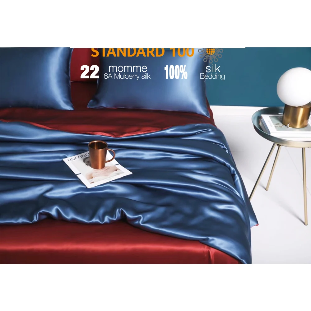 New Design Simple Style Silk Duvet Cover Washable 100% Natural Mulberry silk bedding set luxury