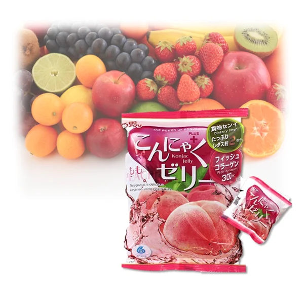 Hot Sale Collagen Peptide Sweet Peach Grape Preserved Healthy Fruit Jelly Snacks