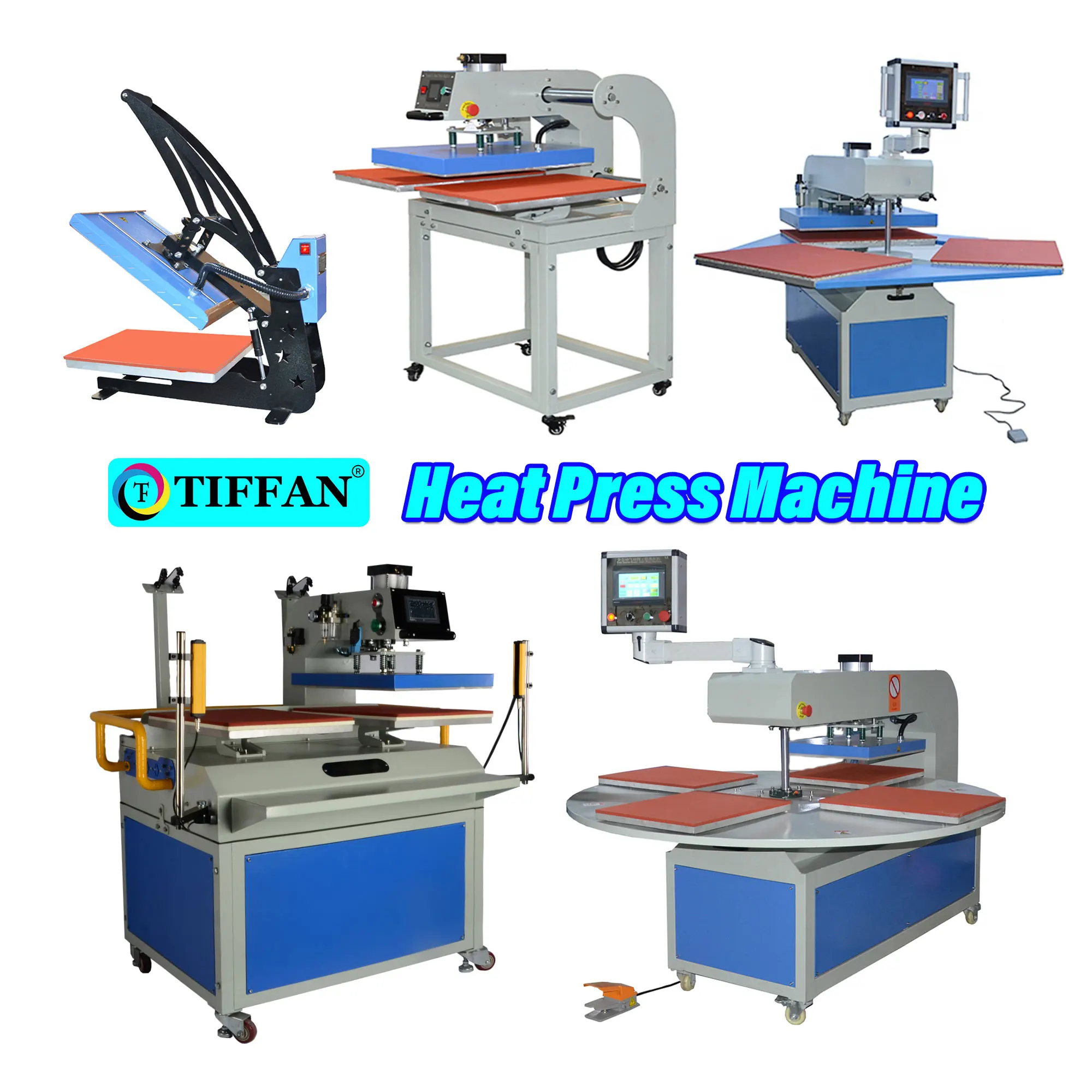TIFFAN Slider way bottom platen hydraulic pillow fabric rhinestone/crystal 60x80cm heat transfer machine large format