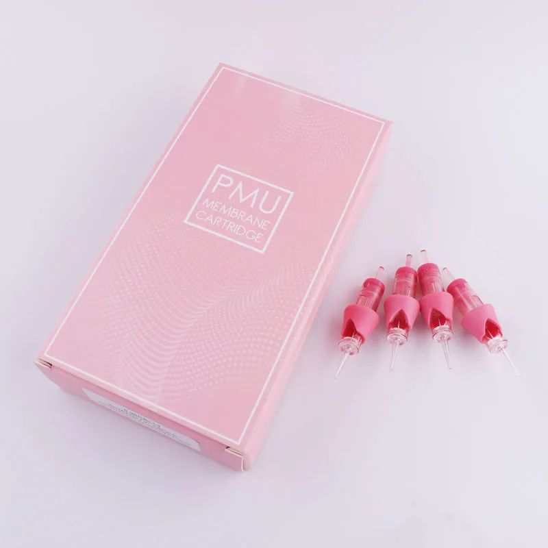 PINK VIPER-Clear Long Tip, Finger Ledge universal cartridge pmu needle 1RL 0.18mm Hair Stroke Long Tattoo Needles Cartridge