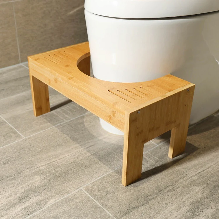 Hot selling bamboo toilet stool  bathroom squatting bench