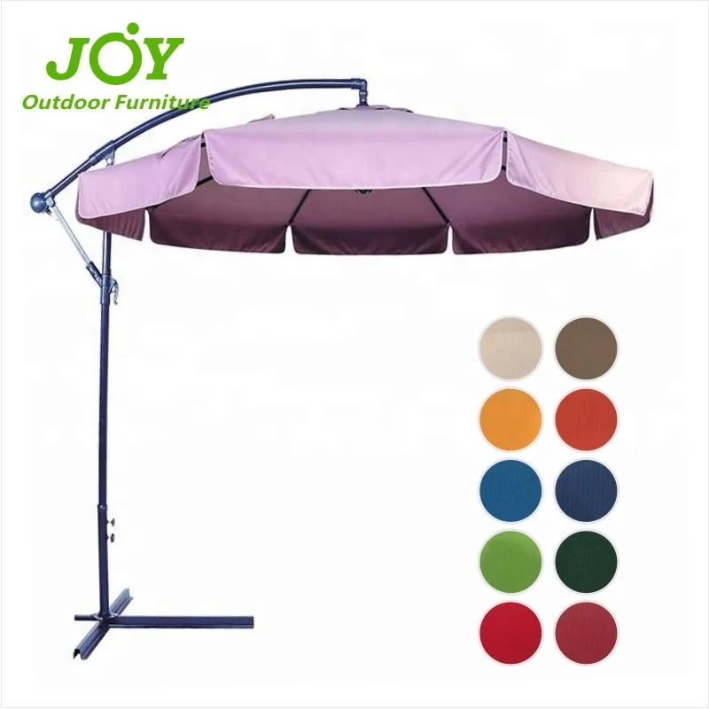 
2.7m Purple Hanging Banana Umbrella 9ft Hanging Banana Shaped Umbrella With Flap 