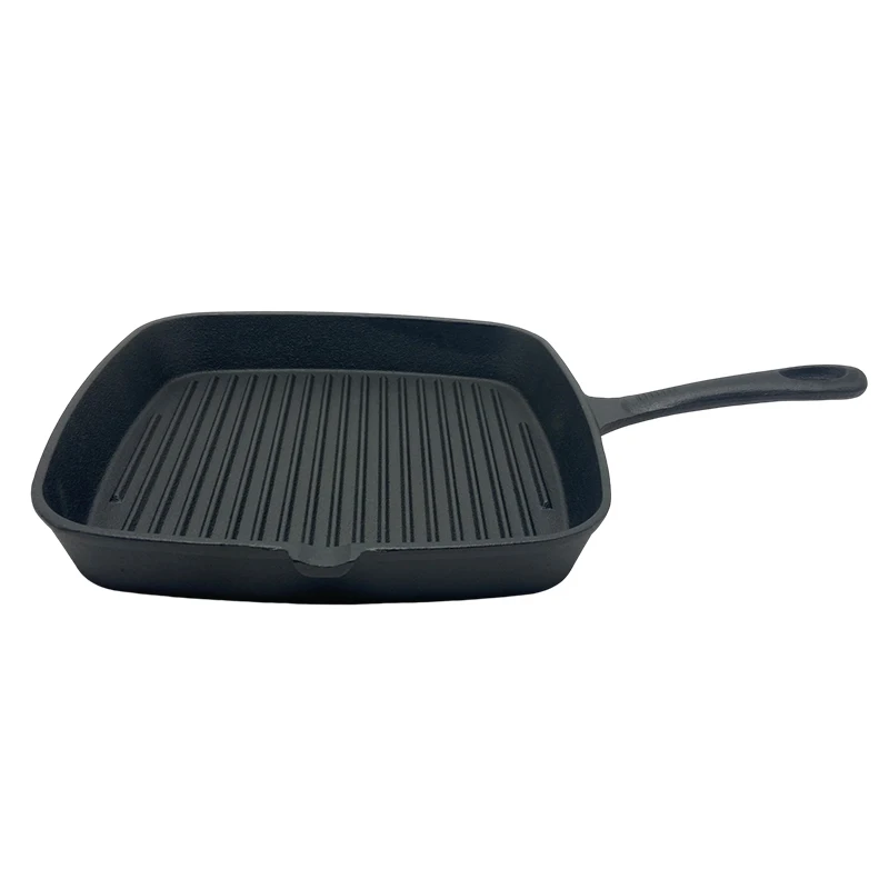 Wholesale Cast Iron Grill Pan Non Stick Steak Frying Pan Cast Iron Striped Meat Wok Pan