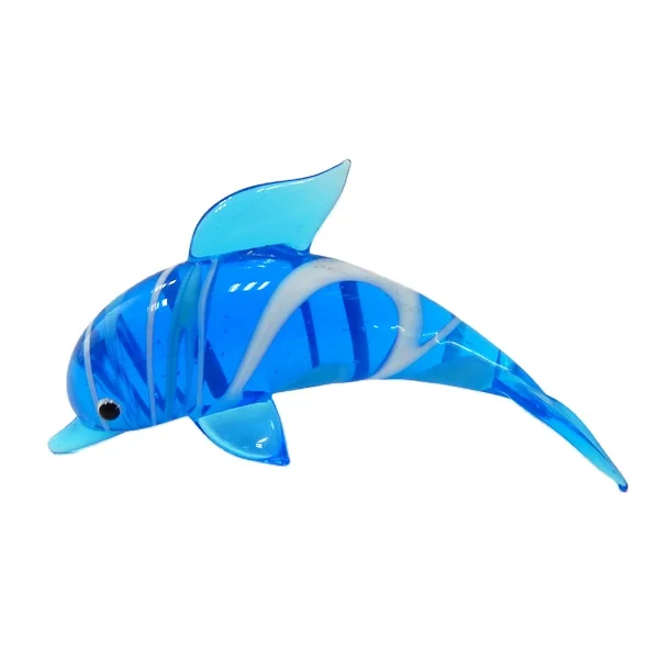 
Dolphin Shape Blown Glass Animals Sculpture Hand Made Animal Shape Murano Glass Figurines 