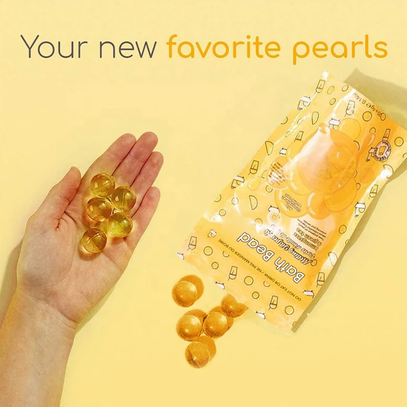 Amazon Top sale Oem Private Label New Product Mini Pearls Capsule Transparent Scented Body Moisturizing Bath Oil Round Bath Bead