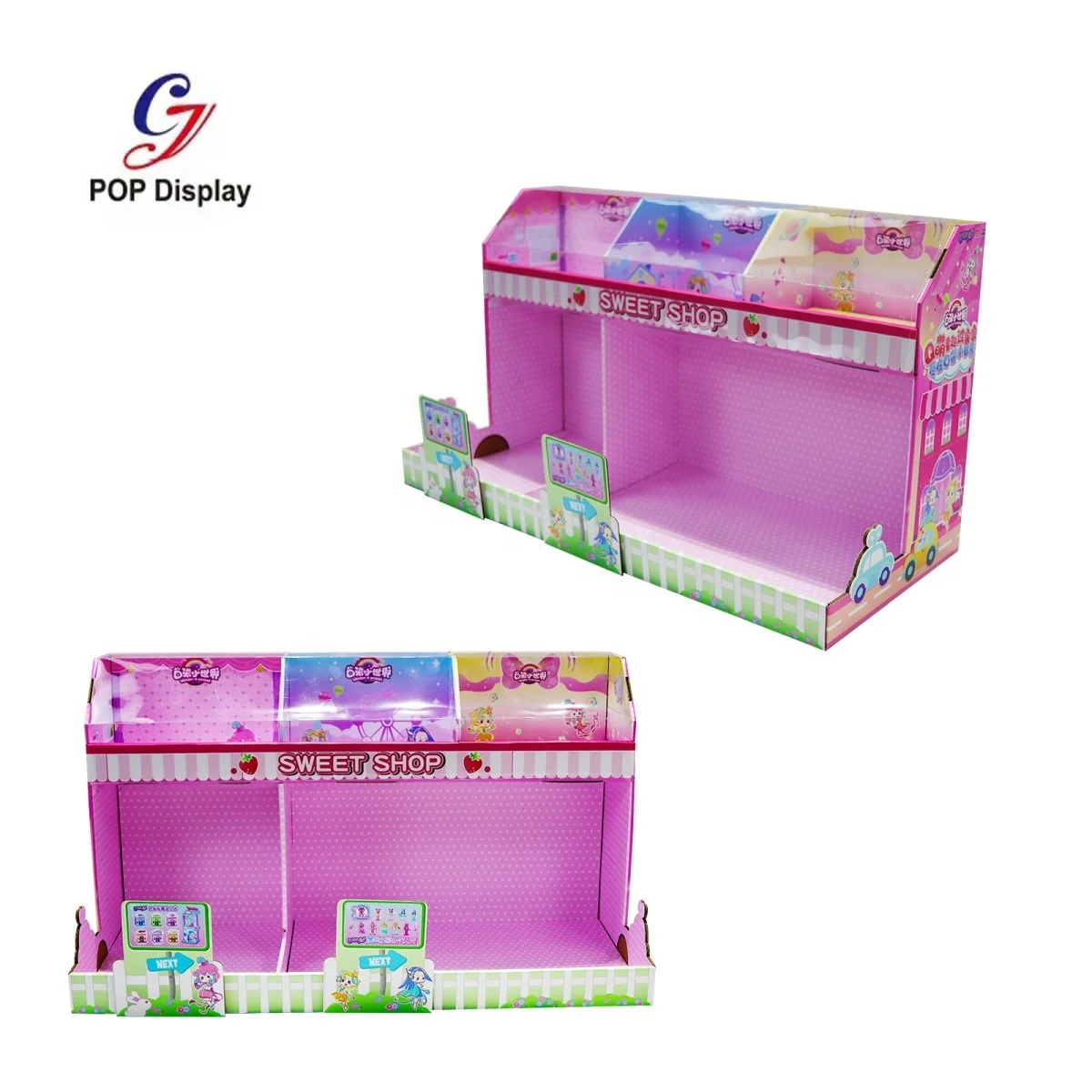 GuangDong Custom Printed Retail Cardboard POP Counter Top Display Boxes Paper Corrugated Countertop Desk Display Cosmetics Store