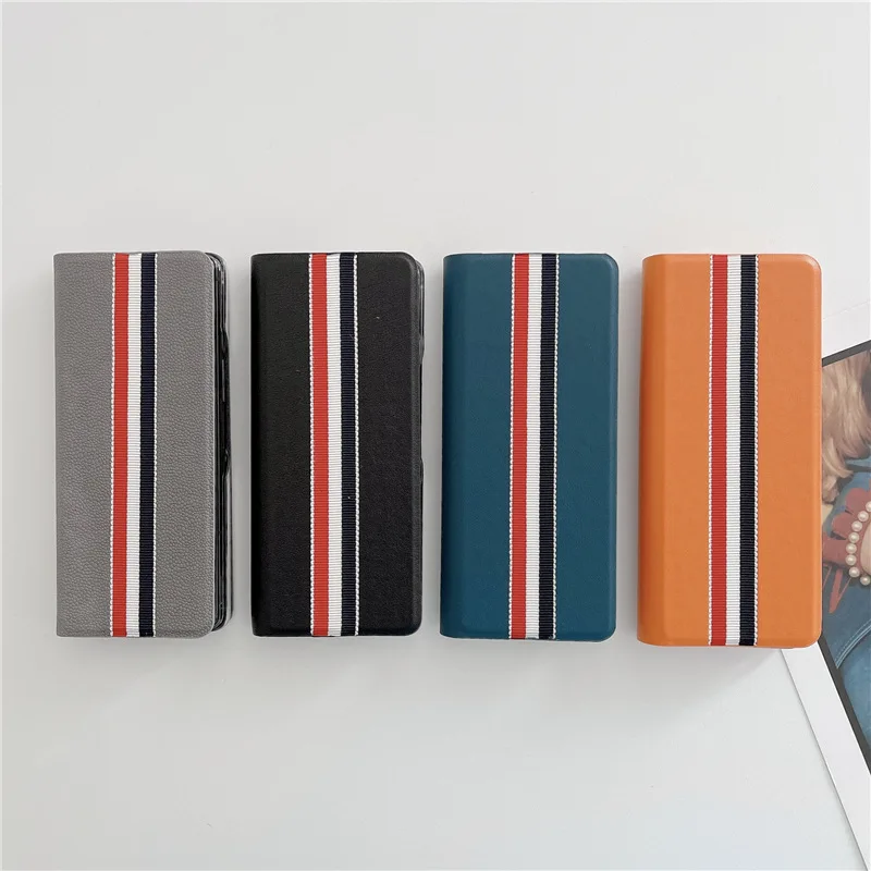 Luxury Flip Lychee Pu Leather Folding Full Cover Mobile Phone Cover Case For Samsung Galaxy Z Fold3 Z Fold2 Flip3 Leather Case