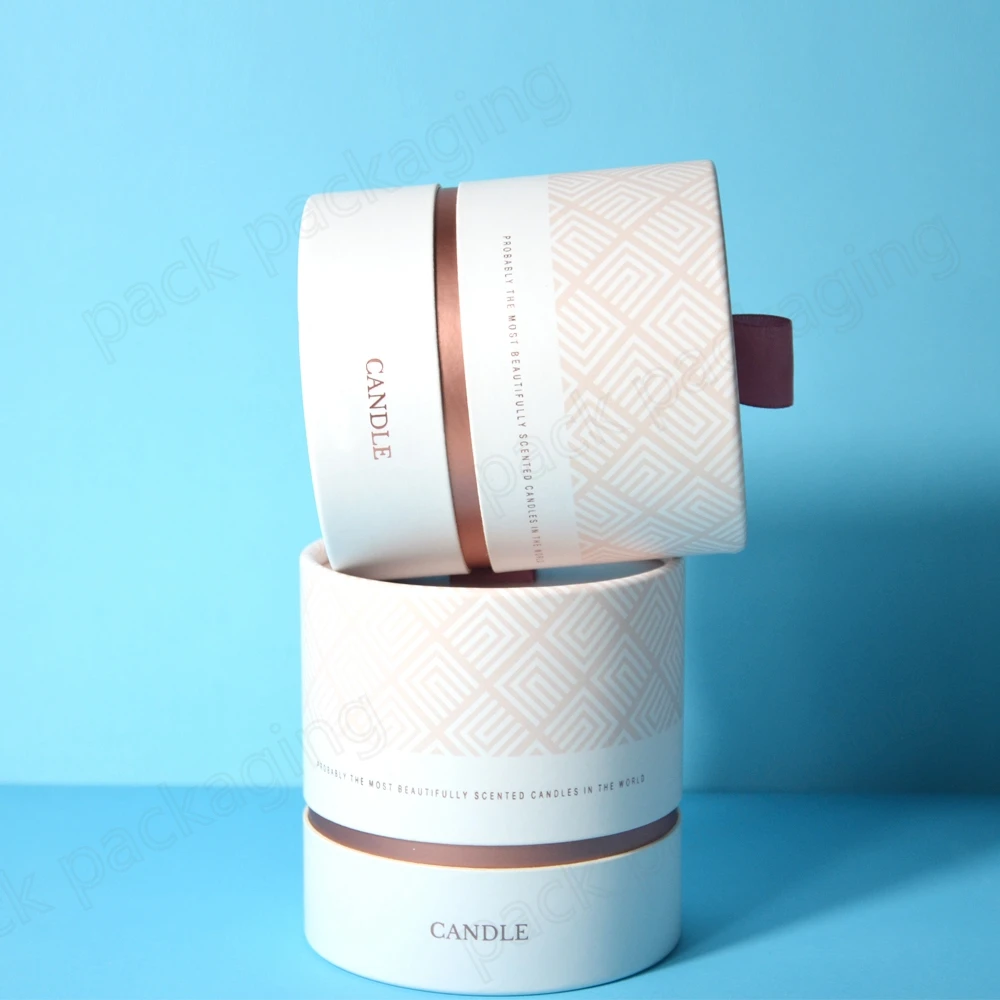 Biodegradable Candle Packaging Boxes Round Cardboard Tube Candle Box Cylinder Candle Paper Tube Packaging