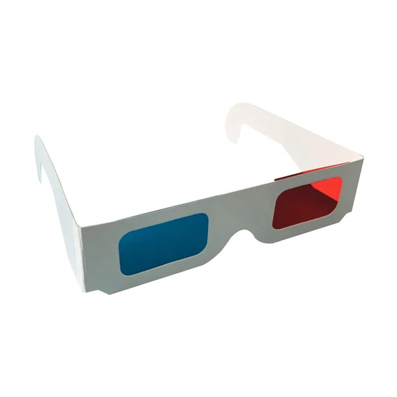 Универсальные бумажные 3d-очки Anaglyph, бумажные 3D-очки для просмотра фильмов, красные, голубые, красные/синие очки для фильмов
