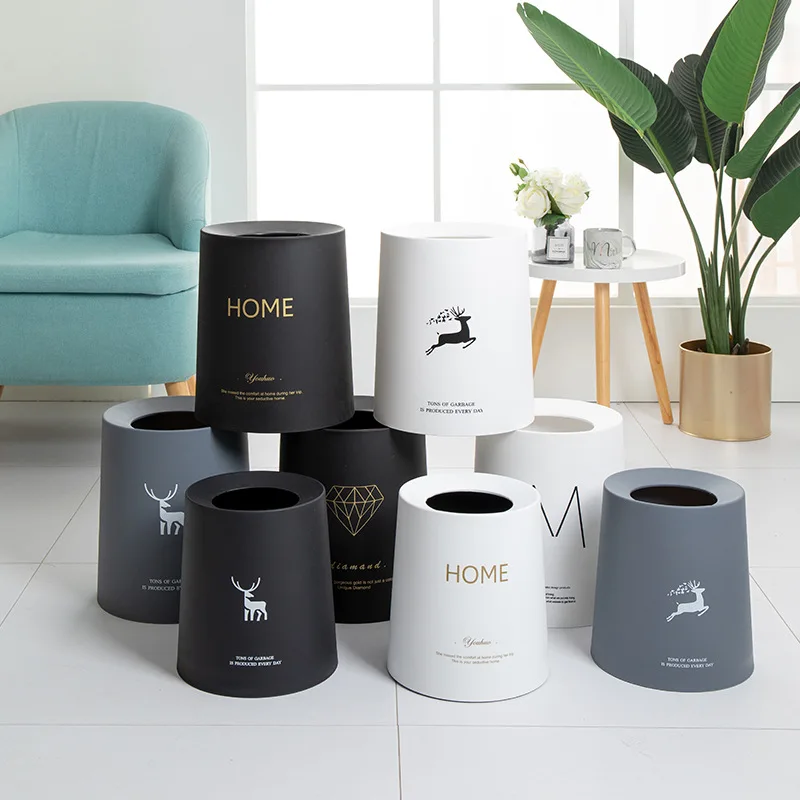 Wholesale Fashion Design Eco-friendly PP Plastic Household Waste Container Bin Plastic Garbage Can