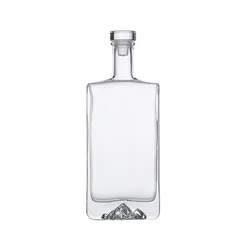 Factory Direct Wine Bottle 100ml 200ml 500ml Square Empty Glass Vodka Bottle with Luxury Gift Box