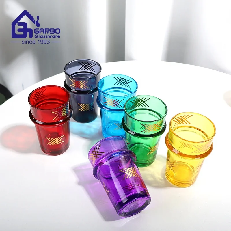 170ml arabic style color spray decal printing decorative moroccan tea cup turkish cups wholesaler supplier