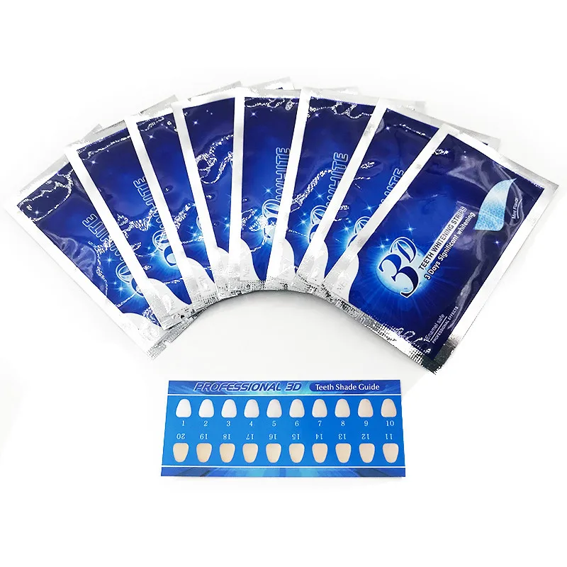 14Pcs/7Pair Gel Teeth Whitening Strips Oral Hygiene Care Double Elastic Teeth Strips Whitening Dental Bleaching Tools