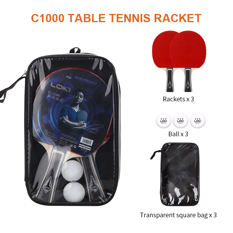 Loki C1000 low moq high quality professional ping pong paddle set