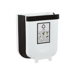 Kitchen Hanging Trash Can Wall Mounted Plastic Folding Waste Bin Kitchen Cabinet Door Hanging Trash Bin