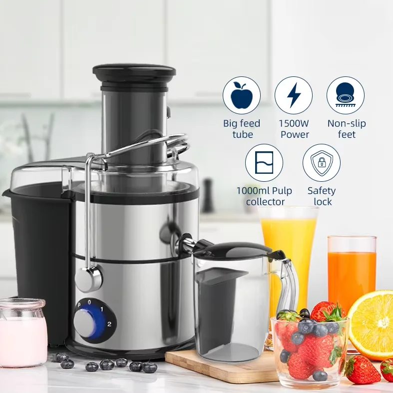 Multifunction Commercial 4 In 1 Big Mouth Carrot Vegetable Juicer Extractor Food Mixer Fruit Juicer