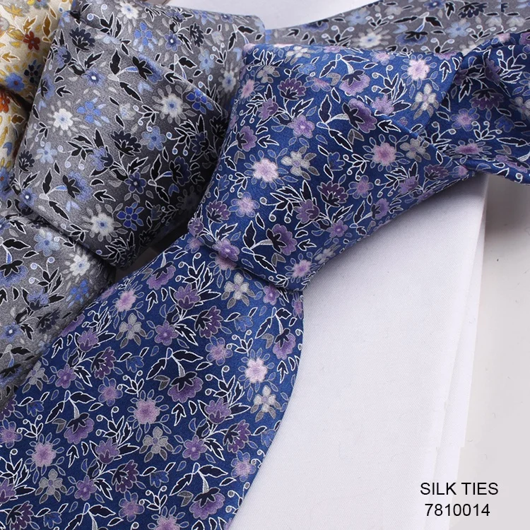 Wholesale Hand Made business necktie Fashion Digital Print Mens 100% Silk Tie