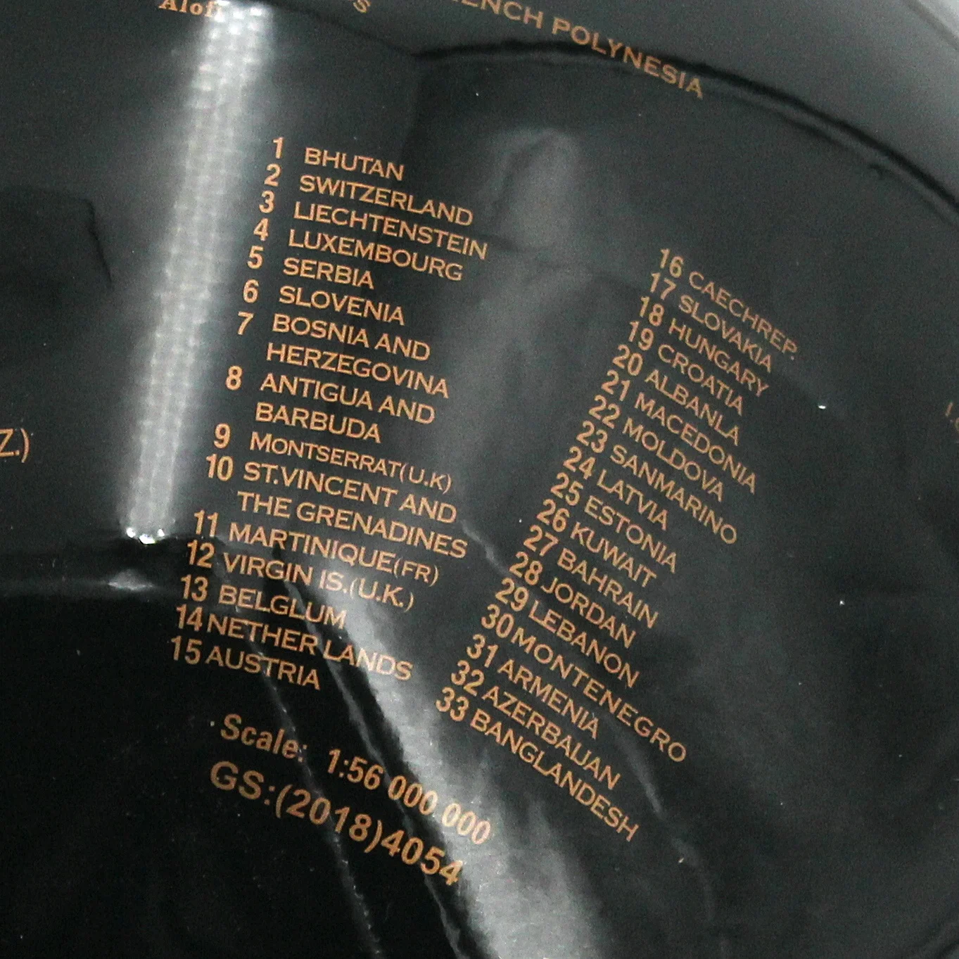 Office decoration black pvc surface metal base map pvc world globe