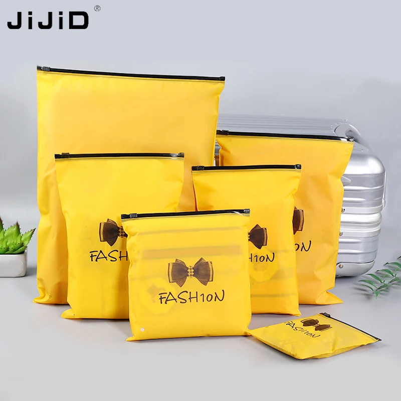 JIJID Custom Matte Print Poly Zipper Lock tshirt bag Frosted Plastic Packing custom logo plastic seal bags for tshirt
