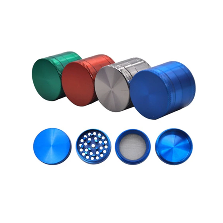 50mm China bulk wholesale spice magnetic crusher grinder machine 4 piece part layer zinc metal herb grinder tobacco