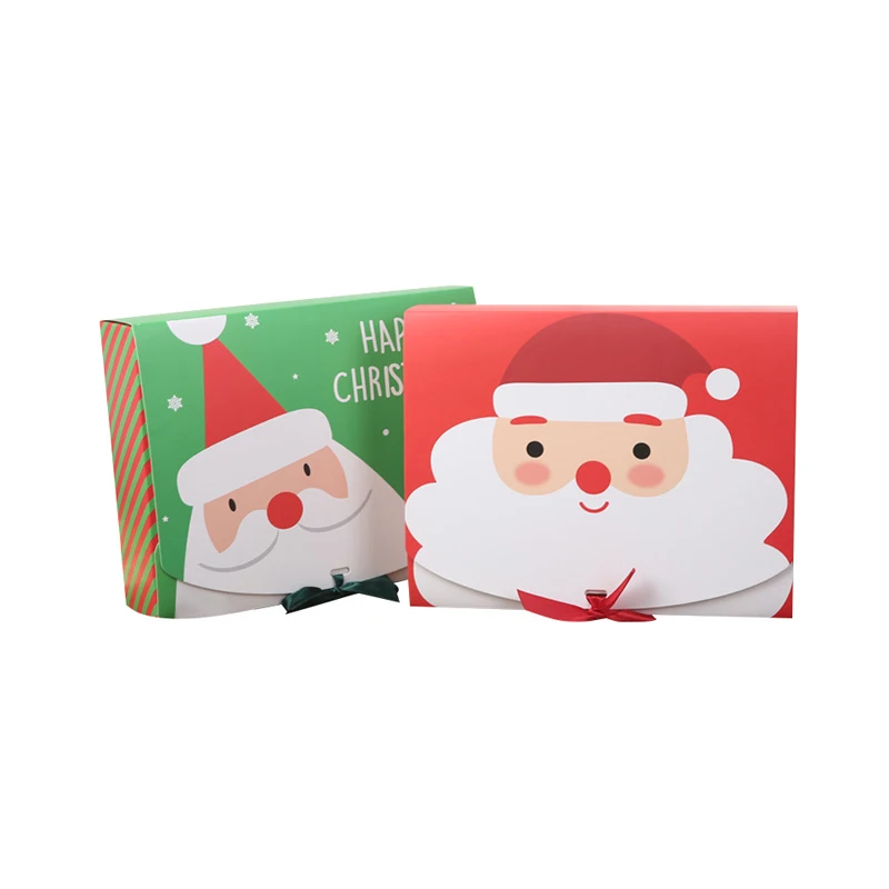 NOCI OEM 31*25*8cm Merry Christmas Cookie Boxes Food Bakery Treat Boxes With Ribbon Candy And Cookie Boxes For Gift Giving