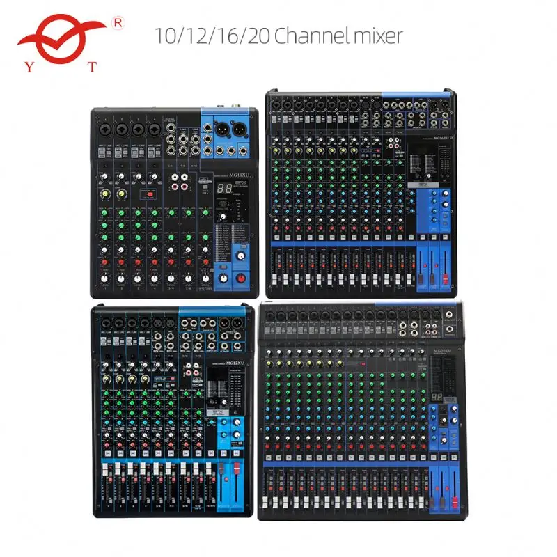Video Web Mixer Live Sound Cross Over Card Amp 2X300W Digital M32 Powered Pro Studio Music Flat Concert Board Amplifier 12Ch