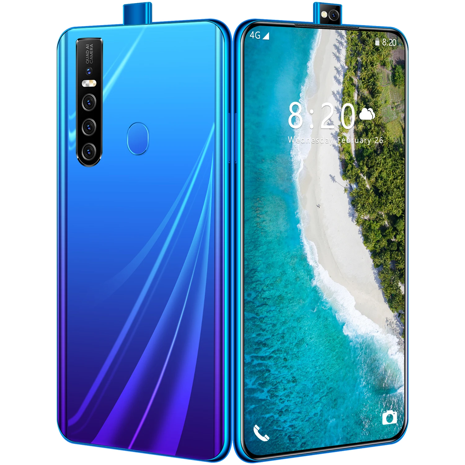  Бесплатный образец 4G андроид 10 HD всплывающее окно селфи камера 6 7 Inch 8 ГБ + 256 Гб Смартфон Face iD разблокировки мобильного телефона NEX 4S
