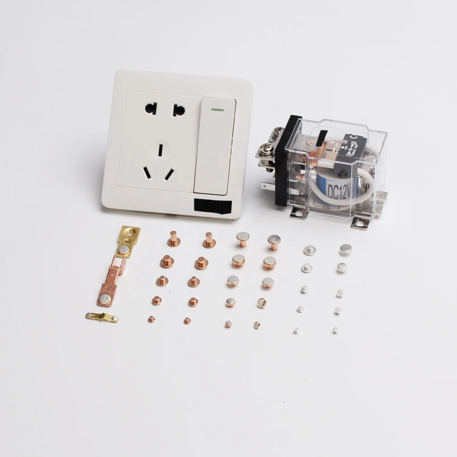 Производство триметаллических контактных заклепок для движущегося реле