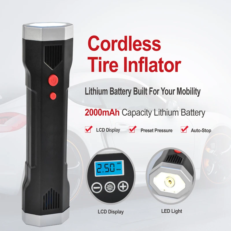 
portable air compressor/ 12V cordless tire inflator 