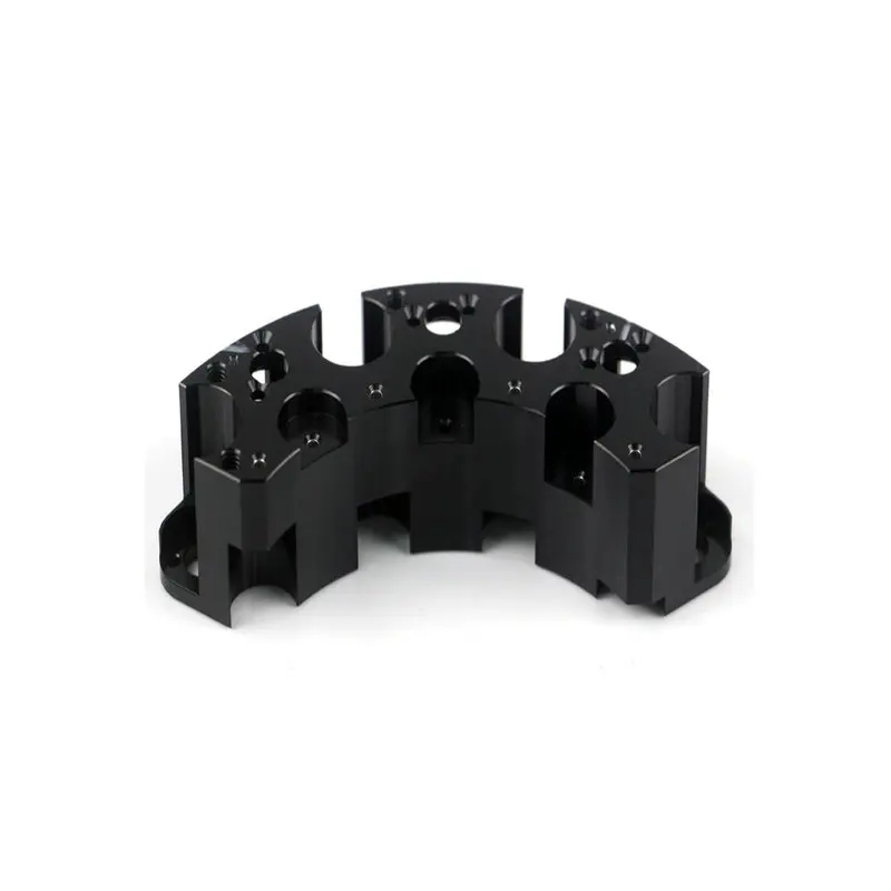 Изготовленный на заказ MFG CNC обрабатывающий алюминиевый твердый анодированный черный механический блок для опорного кронштейна охлаждающий