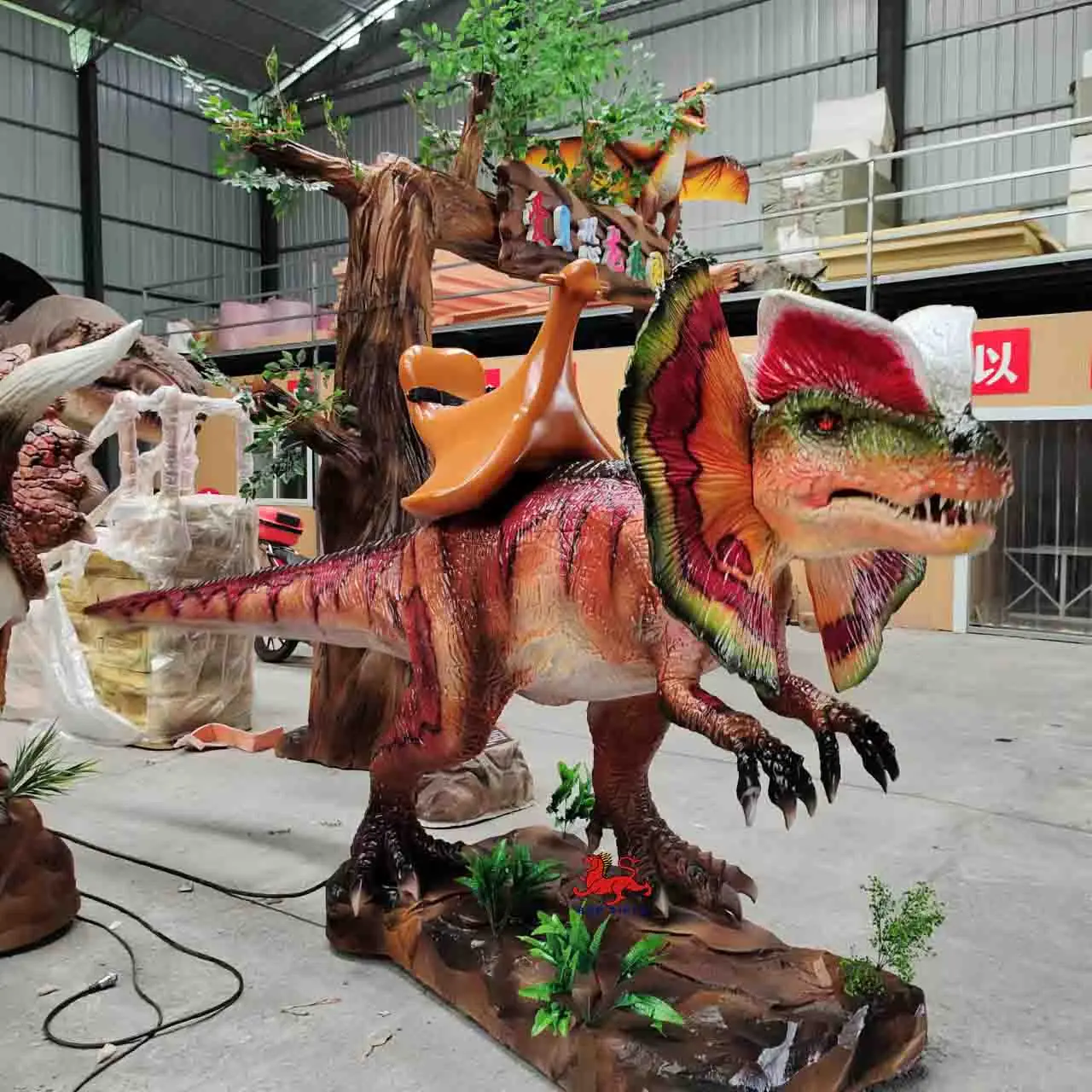 Fun Park Realistic Dinosaur Model Animatronic Dilophosaurus