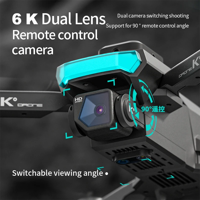 K Pro RTF Drone Quadcopter 2.4G WIFI FPV 6K HD Camera 18mins Flight Time Foldable Brushless Beginner Remote Charger Batteries