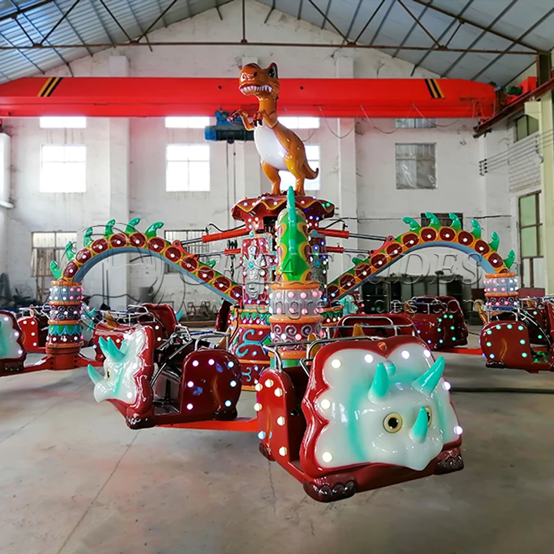 Outdoor Playground  Amusement Equipment 24 persons Rotating Dinosaur Machine For Sale