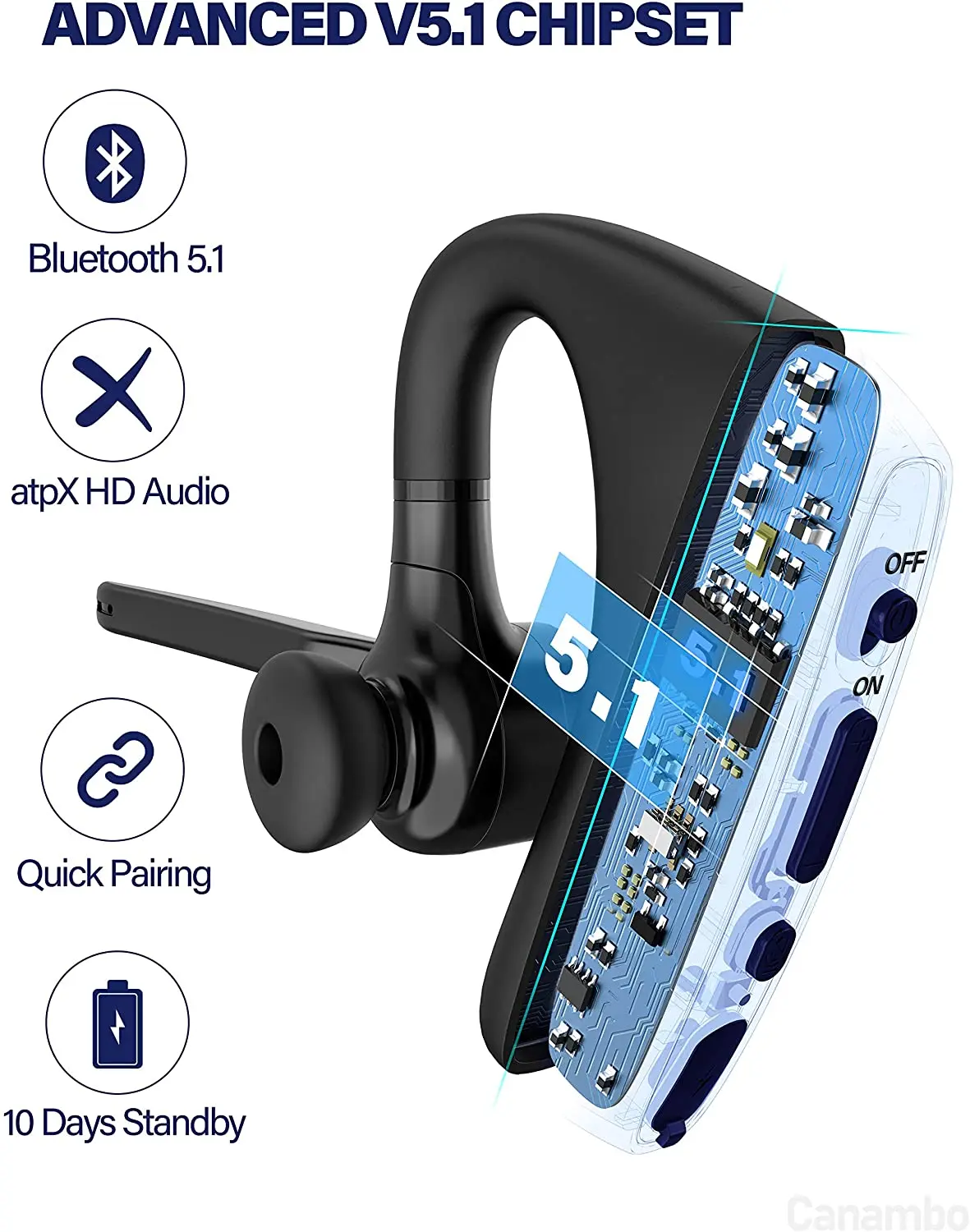 Bluetooth-гарнитура Auxblue K18 с длительным временем работы от аккумулятора bluetooth-наушники-тракер офисные наушники шумоподавлением
