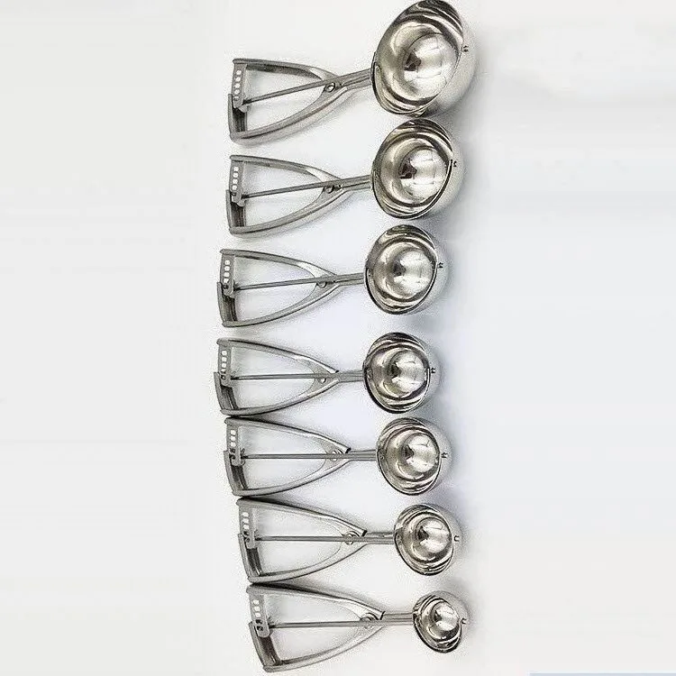 2021 wholesales 18/8 Stainless Steel Food Grade Ice Cream Scoop 36mm 45mm 50mm 53mm 59mm 63mm 70mm