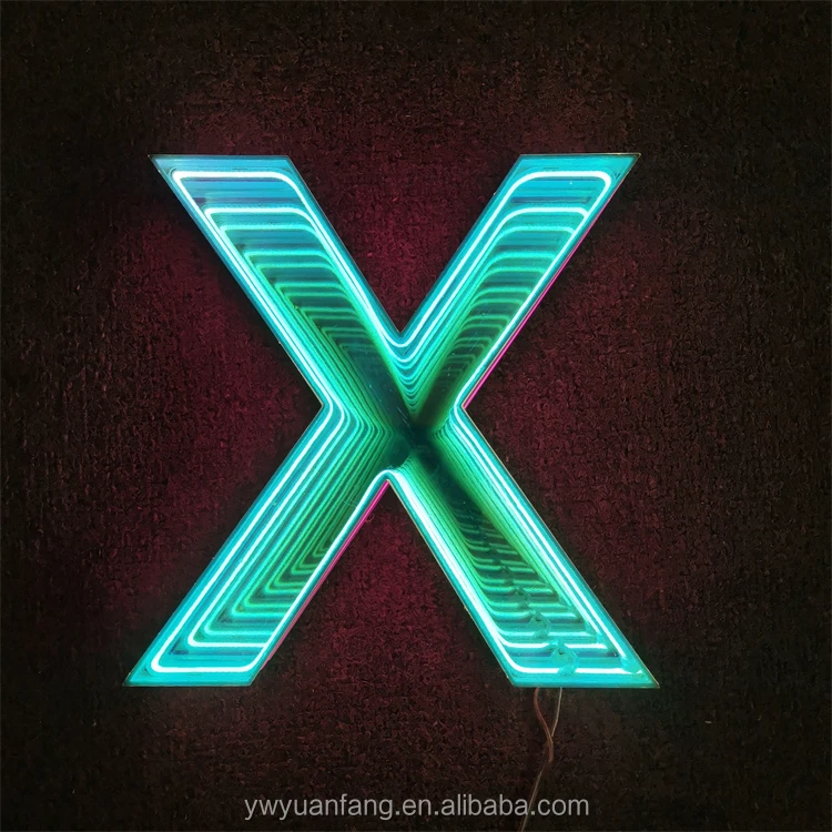 Indoor Outdoor Custom Infinity Mirror Led Neon Sign Light 3D Metal Led Letters With Infinity Light Wall Decoration